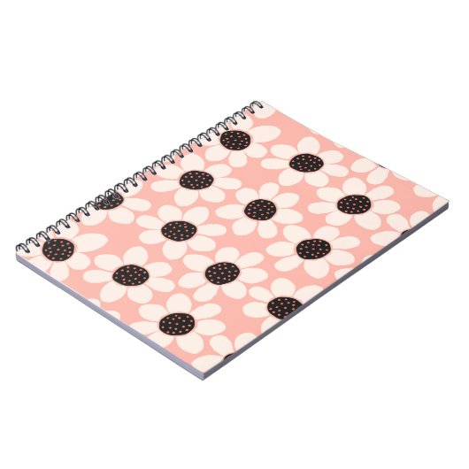 Carnet Motif Fleur Rose Cute (Côté gauche)