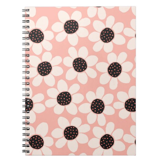 Carnet Motif Fleur Rose Cute (Devant)