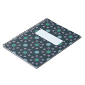 Carnet motif fleuri pourpre et vert (Côté gauche)