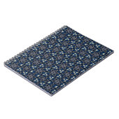 Carnet Motif Fleurs Bleu Minuit (Côté gauche)