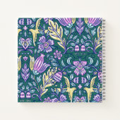 Carnet Motif Fleurs et Oiseaux de Style Antique (Dos)