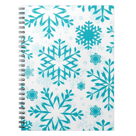 Carnet Motif Flocon de Neige Bleu (Devant)