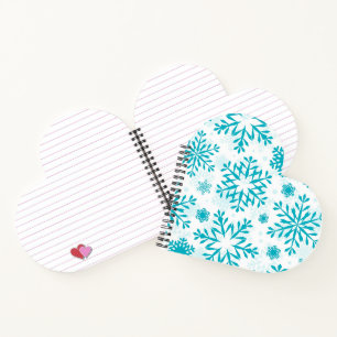 Carnet Motif Flocon de Neige Bleu