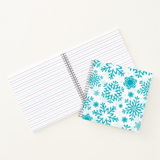 Carnet Motif Flocon de Neige Bleu (Intérieur)