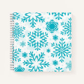 Carnet Motif Flocon de Neige Bleu (Devant)