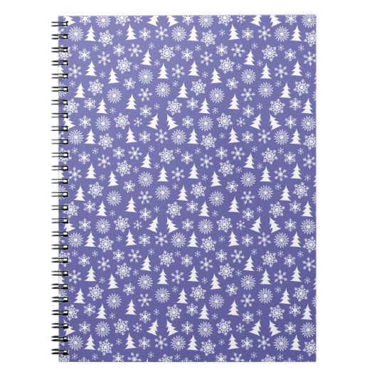 Carnet Motif Flocons de Neige et Pins (Devant)