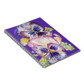 Carnet Motif floral à l'aquarelle de pensée sur fond indi (Côté Droit)