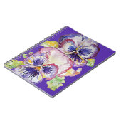 Carnet Motif floral à l'aquarelle de pensée sur fond indi (Côté gauche)