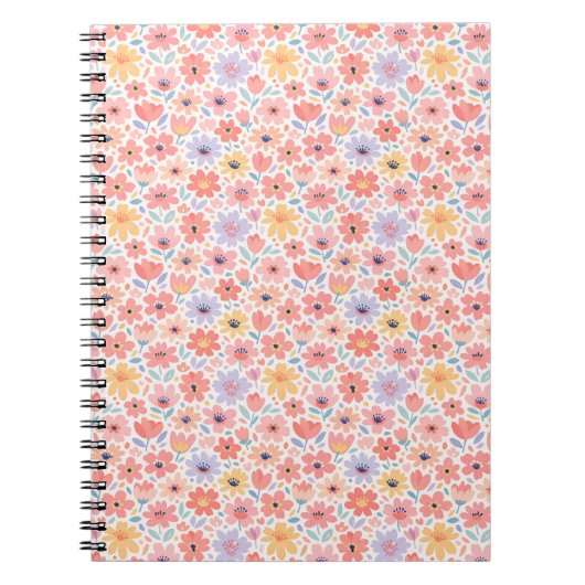 Carnet Motif floral abstrait moderne (Devant)