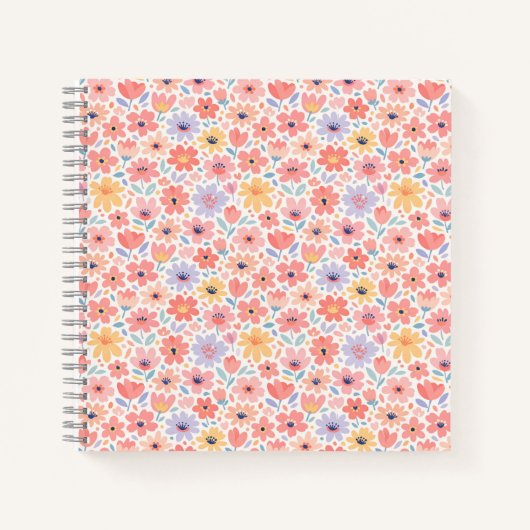 Carnet Motif floral abstrait moderne (Devant)