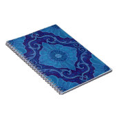 Carnet motif floral arabesque "fleurs bleues" (Côté Droit)