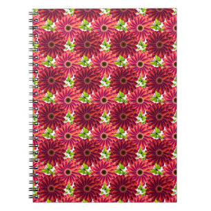 Carnet Motif floral audacieux avec papillons   Rouge vibr