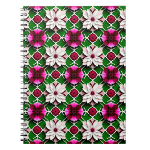 Carnet Motif floral avec des fleurs colorées