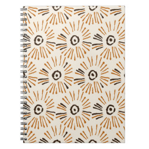 Carnet Motif floral batik géométrique et transparent à l'