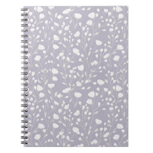 Carnet Motif floral blanc de fleur de lavande douce
