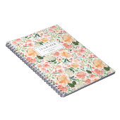 Carnet Motif floral blanc et couleur d'eau (Côté Droit)