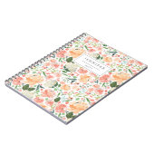 Carnet Motif floral blanc et couleur d'eau (Côté gauche)
