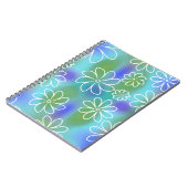 Carnet Motif floral bleu et vert (Côté gauche)
