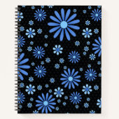 Carnet Motif floral bleu Flower Power Daisy (Devant)