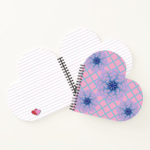Carnet Motif Floral Bleu Pastel Violet Esthétique Sans Co