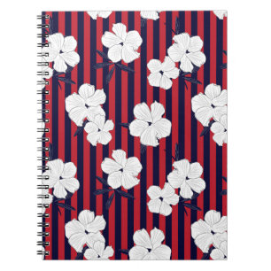 Carnet Motif floral botanique sans couture rouge et bleu