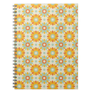 Carnet motif floral coloré fleurs sauvages abstrait
