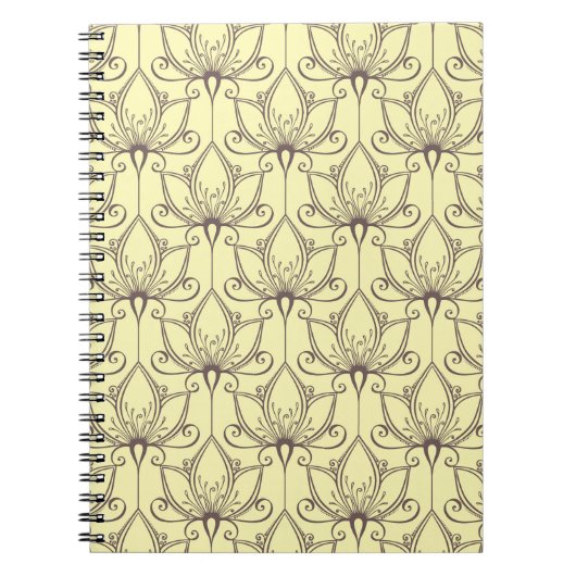 Carnet Motif floral crème (Devant)