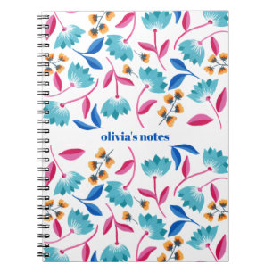 Carnet Motif floral d'art folklorique personnalisé