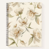 Carnet Motif floral de camélia blanc doux (Devant)