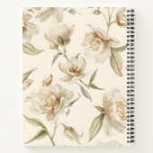 Carnet Motif floral de camélia blanc doux (Dos)