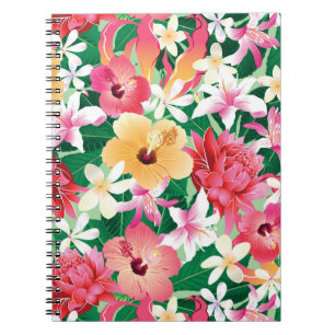Carnet Motif floral de ketmie tropicale