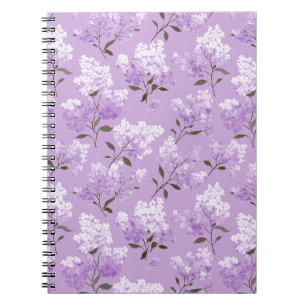Carnet Motif floral de lilas lavande féminin