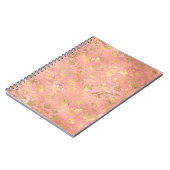 Carnet Motif floral de papier d'aluminium or et rose clai (Côté gauche)