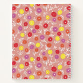 Carnet Motif floral de pêche avec nom personnalisé (Dos)