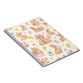 Carnet Motif floral de printemps de lapin mignon (Côté Droit)