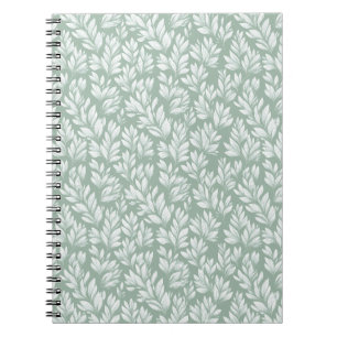 Carnet Motif floral de sauge à feuille verte claire scand