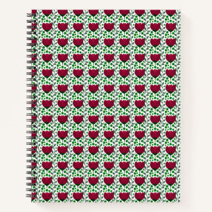 Carnet Motif floral de tulipe cramoisie Rouge élégant