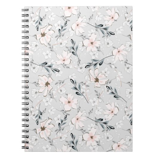 Carnet Motif floral délicat. (Devant)