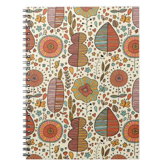 Carnet Motif floral d'été fait de feuille (Devant)