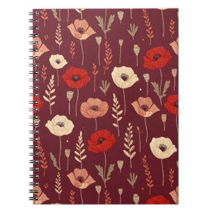 Carnet Motif floral du pavot