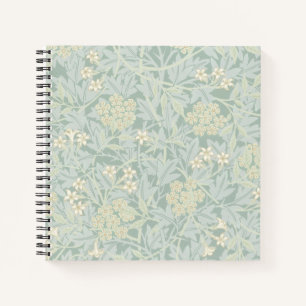 Carnet Motif floral élégant de jasmin vert pastel