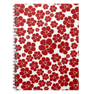 Carnet Motif floral en rouge et blanc