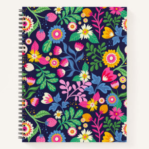 Carnet Motif floral exotique peint à la main
