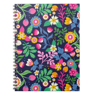 Carnet Motif floral exotique peint à la main