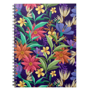 Carnet Motif floral exotique peint à la main-23100