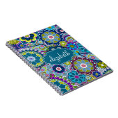 Carnet Motif floral funky avec nom personnalisé (Côté Droit)