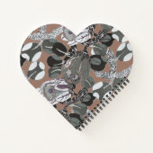 Carnet Motif floral gris marron (Dos)