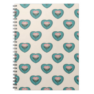 Carnet Motif floral Heart Blossom   Rétro scandinave 