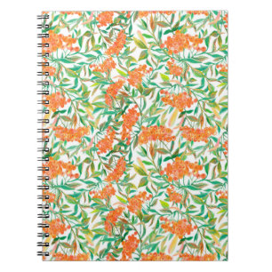 Carnet Motif floral incomparable avec rowan, feuilles sur