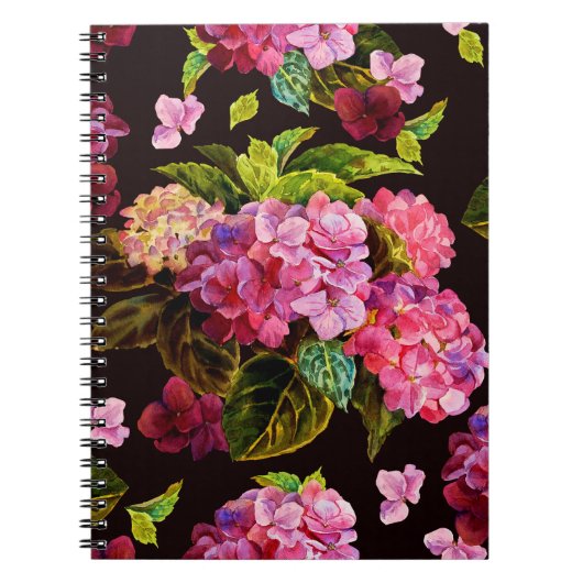 Carnet Motif floral incomparable. Hydrangée sur une sur u (Devant)